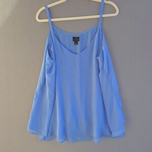 Worthington Women's Sky Blue Sleeveless Top Plus Size 2X